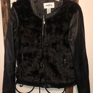 Daytrip faux leather jacket with black fur